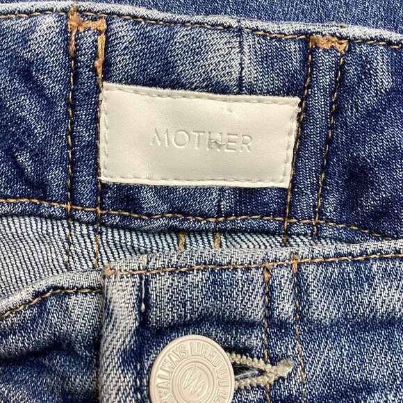 Mother Desc Lace-Up Hustler Ankle Leg Jeans Womens 29 Distressed Denim - Picture 11 of 15